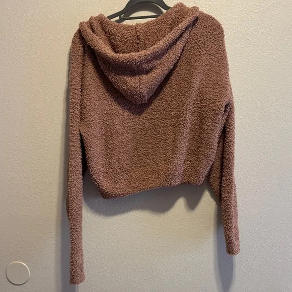 SKIMS Cozy Brown Teddy Jacket with Hood - Picture 3 of 4